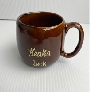 Hawaii Keaka Jack Coffee Mug Brown Ceramic Souvenir 16 oz